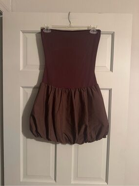 Kimchi Blue Strapless Bubble Dress in Brown